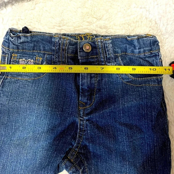 RVT Girls Jean Capris With Sequin and embroidery Butterflies design size 5 - Picture 3 of 17